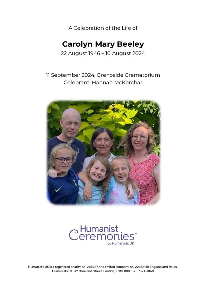 Carolyn Mary Beeley Tribute Archive