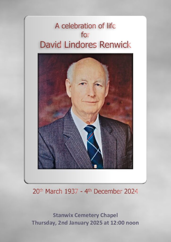 David Lindores Renwick Order of Ceremony