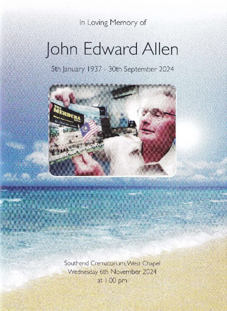 John Edward Allen Order of Ceremony