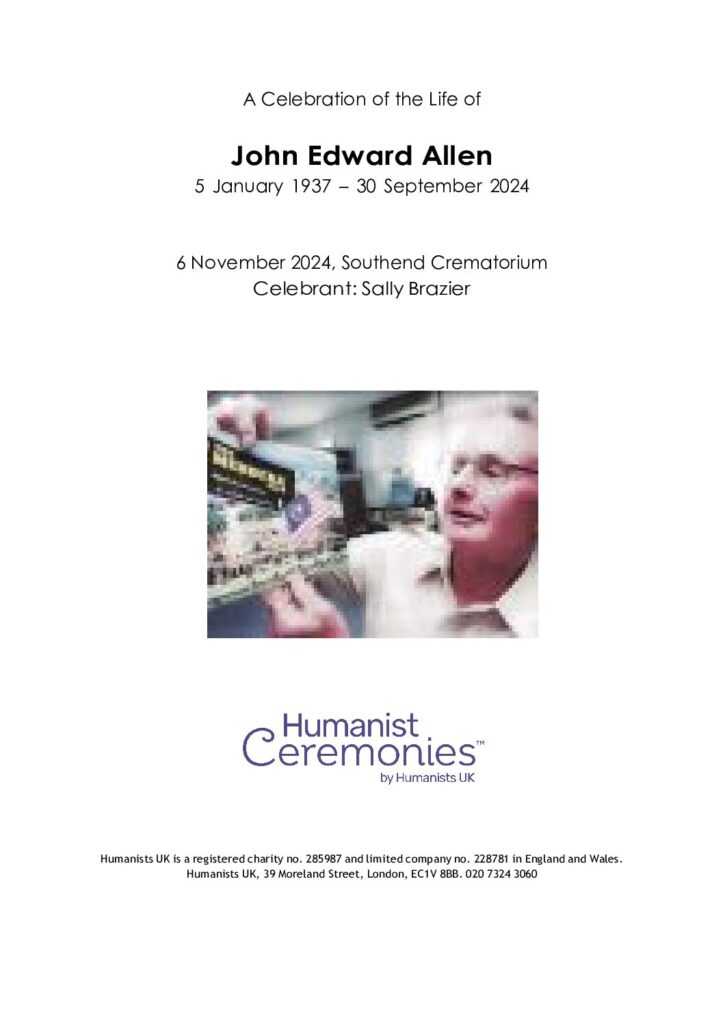 John Edward Allen tribute archive