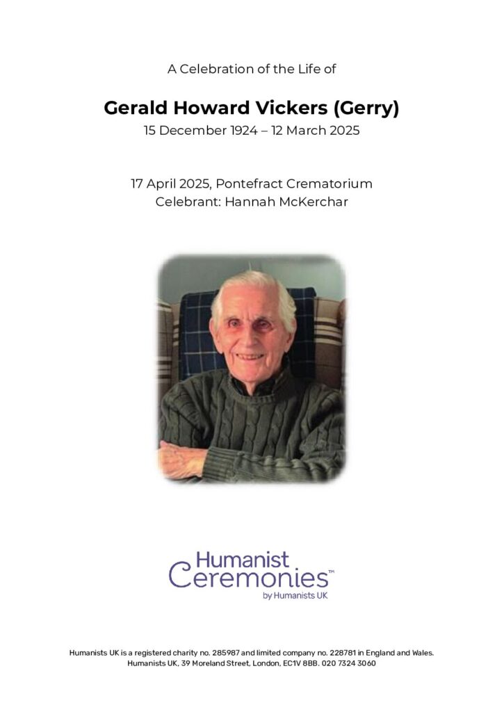 Gerald Howard Vickers Tribute Archive